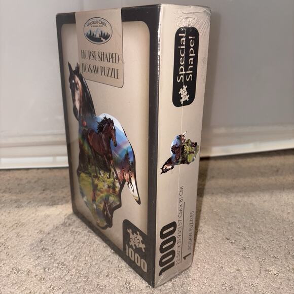 HORSE SHAPED PUZZLE 1000 Pcs Woodland Creek 22.56" x 31.95" Finished NEW Sealed - Picture 4 of 5